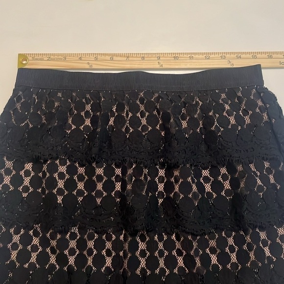 NWT Ann Taylor Petite Eyelash Lace Skirt Black & Tan Size 10P - Picture 3 of 9